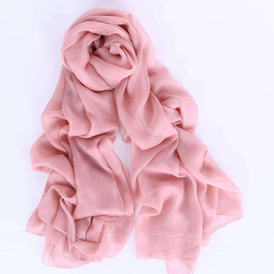 Spring and Summer Lightweight Chiffon Scarf Ultra Thin Solid Color Ice Silk Scarf Long Beach Sun Protection Cape Beach Towel