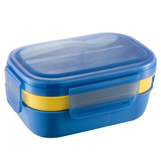 Универсальный ланч-бокс на 1900 мл с разделителями, столовые приборы, студенческий ежедневный футляр для хранения еды, приготовления еды для работы, пикника