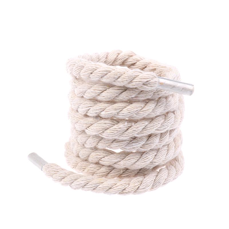 2Pcs Round Thick Rope Laces Polyester Cotton Solid Color Laces 0.8cm120cm Length Bold Shoelaces