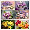 5D DIY Алмазный цветок Вышивка крестом Алмазная мозаика Наклейка на стену Ваза Подходит для домашнего декора
