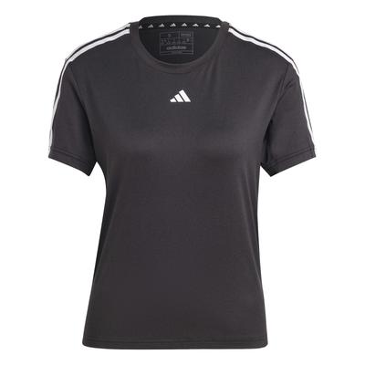 Женская футболка с коротким рукавом Adidas Aero Lady Train Essentials BUT04 с тремя полосками, черно-белая (IC5039)