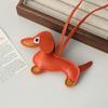 Кожаный кулон таксы Корейская версия DIY милый ins подвеска для сумки щенка шнурок парный автомобильный кулон