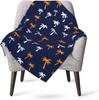 Coconut Palm Tree Throw Blankets All Season Ultra Soft Warm Summer Tropical Theme Fleece Blanket for Home Bed Sofa Couch Chair O