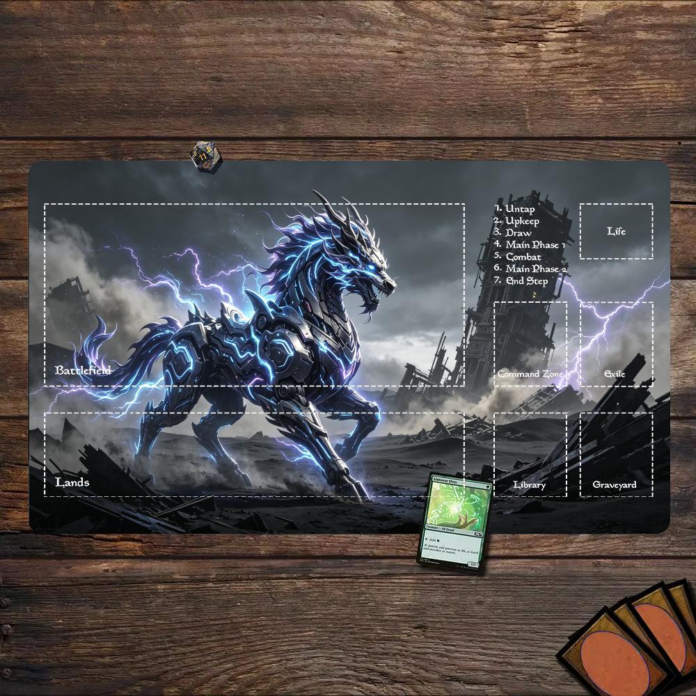 Mechanical Armor Lightning Thunder Horse XXL Play Mat Large Gaming Mouse Pad Desk Mat PC Office Home Decor Mousepad Mouse Mat