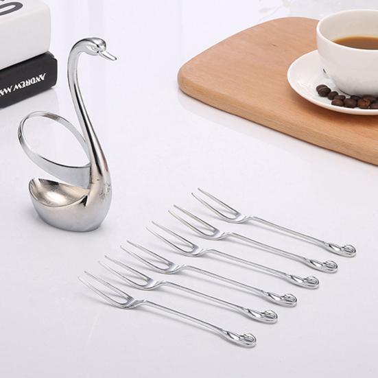 1/7 шт., держатель для хранения посуды в форме лебедя из нержавеющей стали k, столовые приборы для ложки