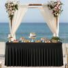 Table Skirt Christmas Desk Skirts 6ft Pleated Soft Black Ruffle Table Skirts For Wedding Halloween Baby Shower Christmas