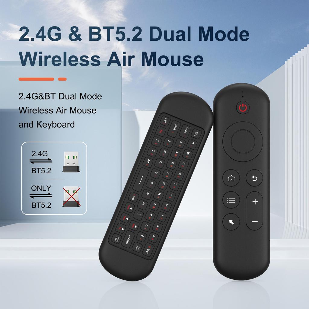 2.4GHz Wireless M5 Air Mouse Bluetooth 5.2 Mini Keyboard Voice Backlit Remote Control Rechargeable with Backlit Light for PC Android TV Box