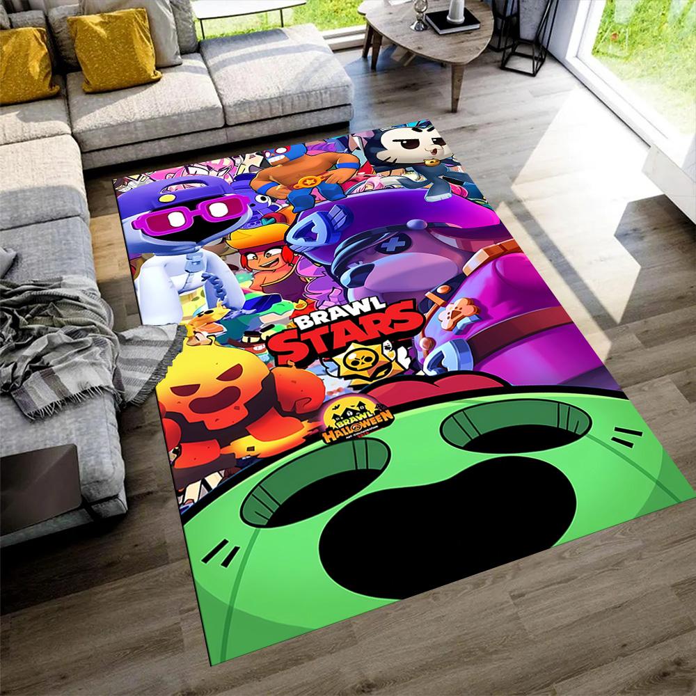 Brawl Stars Area Rug Design for Bedrooms Outdoor Dining Room Study room Anti-slip Rug Anime Office Decor Spiritual Gift