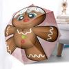 Gingerbread Man Themed Travel Umbrella-8 Ribs Automatic Opening and Closing, Portable Folding Design, Compact and Stylish Umbrella Suitable