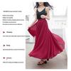Tooxika  Spring and Summer Women's Pure Color Chiffon Skirt with High Waist and Big Swing