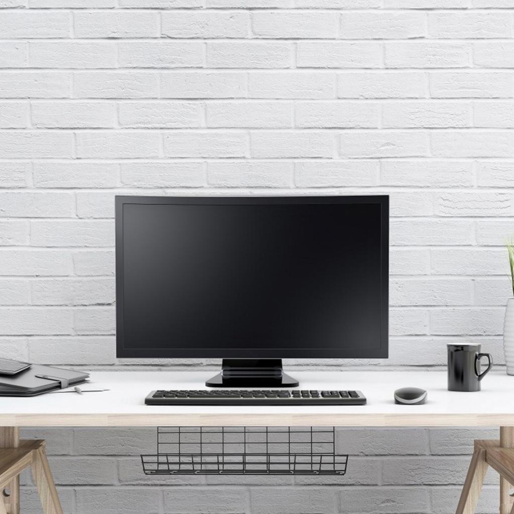 Storage Rack Office Electric Wire Black Serving Tray Under Desk Organizer Iron Cable Management Supply Shelf