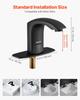 Touchless Bathroom Sink Faucet, Automatic Motion Sensor Restroom Toilet Faucet with Hole Cover Plate, Battery Operated,Adjustable Temperature for 9.5