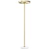 Floor Lamp, Foot Switch, Metal Structure, Acrylic Shade, 4000K, Dimmable, Gold-Colored