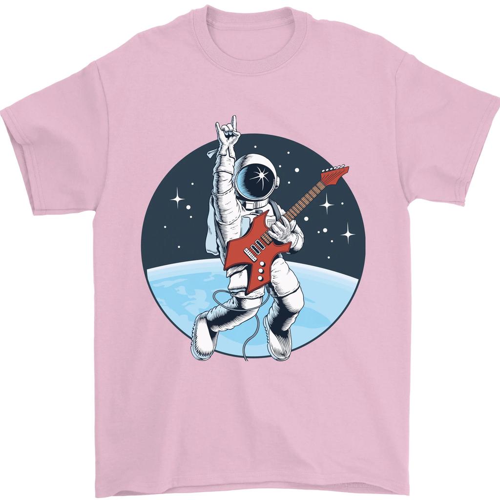 Space Rock Funny Astronaut Guitar Guitarist Unisexs TShirt Women Unisex Summer Fashion Casual Cotton Graphic T Shirts Streetwear