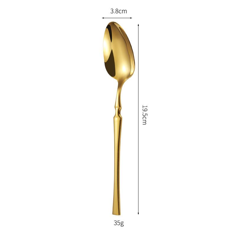 Западные ножи и вилки Столовая посуда Узкая талия Набор ножей и вилок для стейка Нержавеющая сталь Бытовой Премиум Пищевая ложка Десертная ложка и вилка