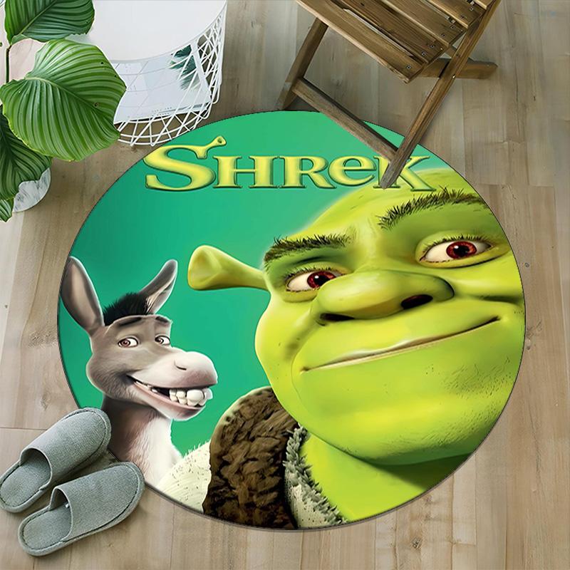 1pc Shrek1 Print Round Carpet Chair Round Carpet Suitable for Bedroom Living Room Home Decorative Carpet
