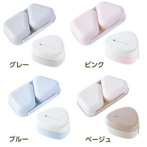 OSK Набор контейнеров для онигири, ланч-бокс, пастельно-розовый, с прессованной формой, можно использовать в микроволновой печи, LS-15 LS-20, сделано в Японии