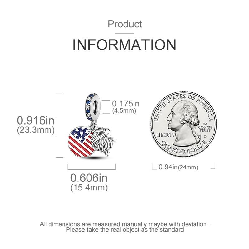 copper Eagle and America Flag Dangle copper Statue Of Liberty Charm Bead Charms Accessories Bracelets Necklaces Do It Yourself Jewellery