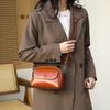 Винтажный кожаный кошелек Crossbody в стиле Oil Waxed - квадратный мини-кошелек через плечо (Многофункциональная женская сумка для поездок на работу из натуральной кожи)