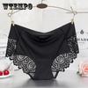3Pcs/Set Women's Large Size Cotton Crotch Panties Female Breathable Mid-waist Seamless Solid Color Lace Briefs