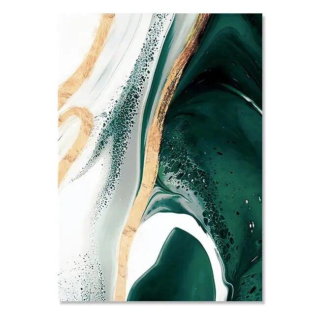 Современный зеленый мраморный холст, картина, настенная живопись, абстрактный роскошный плакат и принт для домашнего декора, интерьер, дизайн гостиной, без рамки