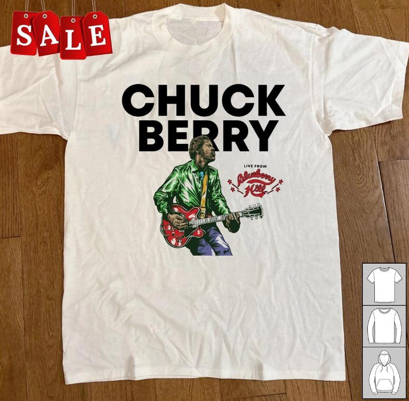 Colorful Chuck Berry Guitarist Black t-shirt all size Unisex Cotton CH196