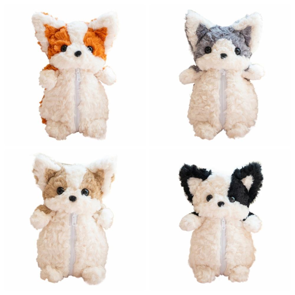 Plush Dog Doll Stationery Bag Corgi Little Dog Pen Pouch Ins Little Dog Doll Pencil Bag Stationery