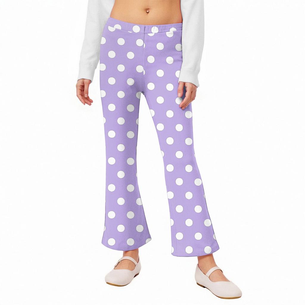 Girls' Flared Leggings - Printed Bell Bottom Pants