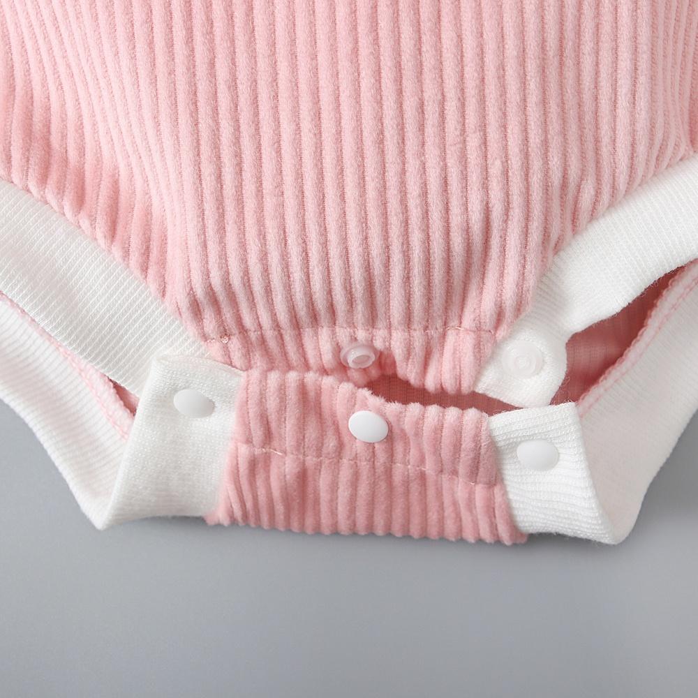 Однотонный вельветовый комбинезон с длинными рукавами для новорожденных девочек с повязкой на голову, одежда для детей 0–24 месяцев