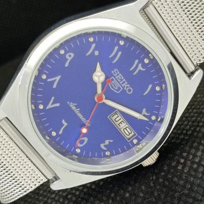 ВОССТАНОВЛЕННЫЕ ВИНТАЖНЫЕ SEIKO 5 AUTO 6309A ЯПОНИЯ МУЖСКИЕ D/D СИНИЕ ЧАСЫ 565c-a266352-4