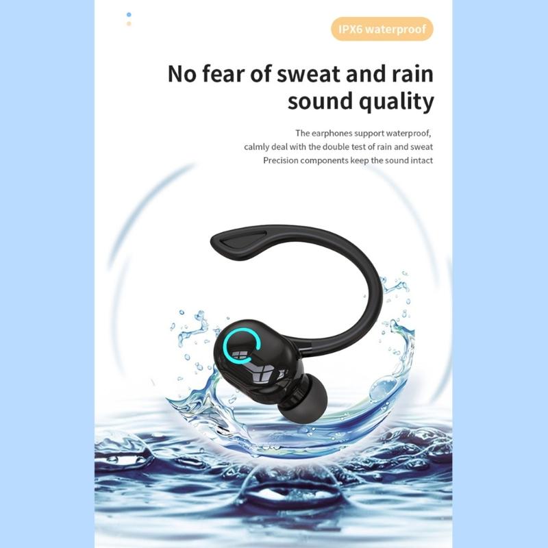 Беспроводные наушники с заушными крючками, совместимые с Bluetooth, один наушник, деловые наушники-вкладыши, длительное время работы от аккумулятора