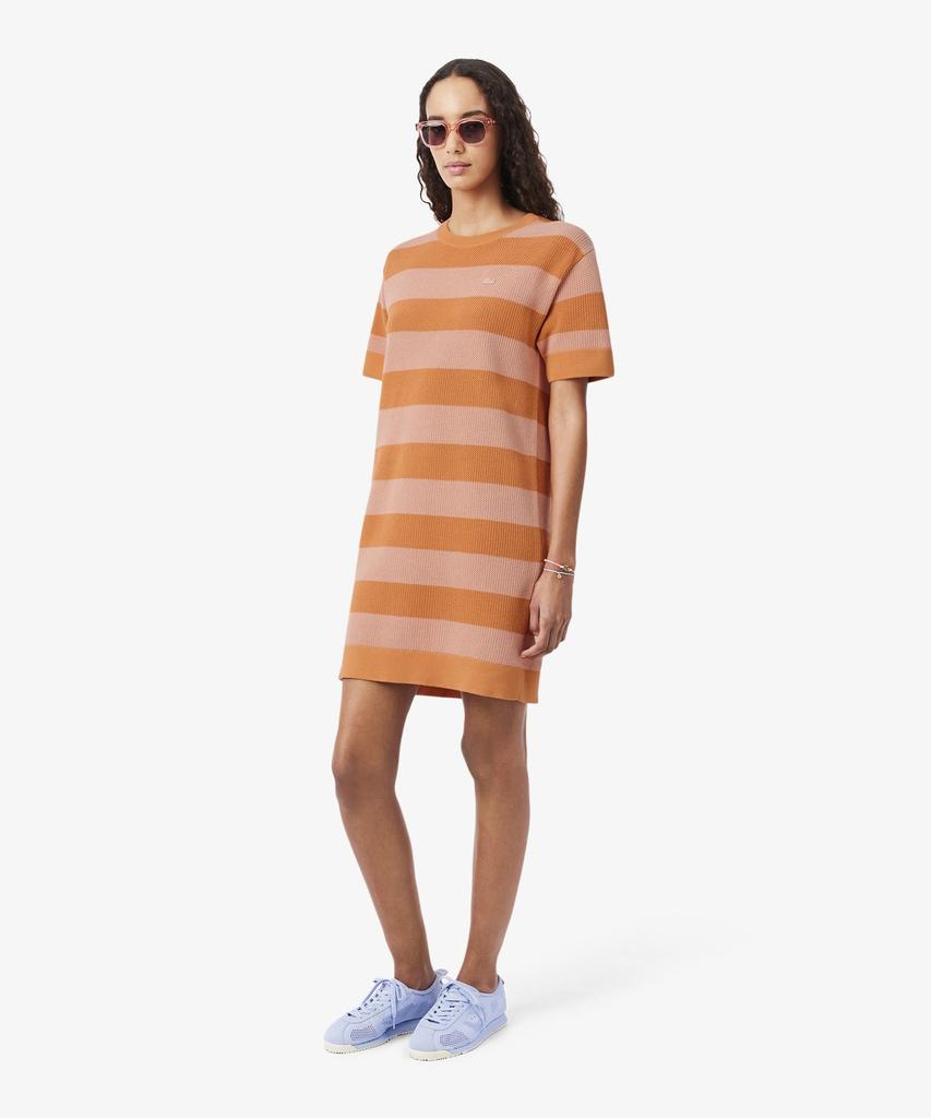 Lacoste Women'S Bold Stripe Short Sleeve Dress Ef5021-56G 4Im
