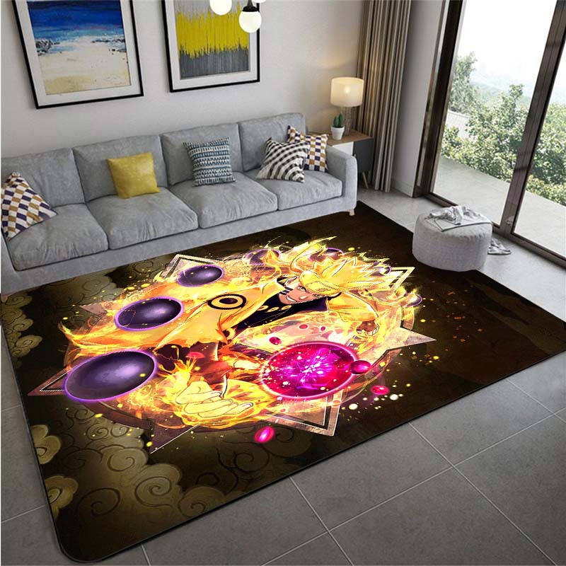 Anime Naruto Non-slip Area Rugs Large Mat Rugs for Living Room Comfortable Carpet Soft Floor Mat Rugs for Bedroom