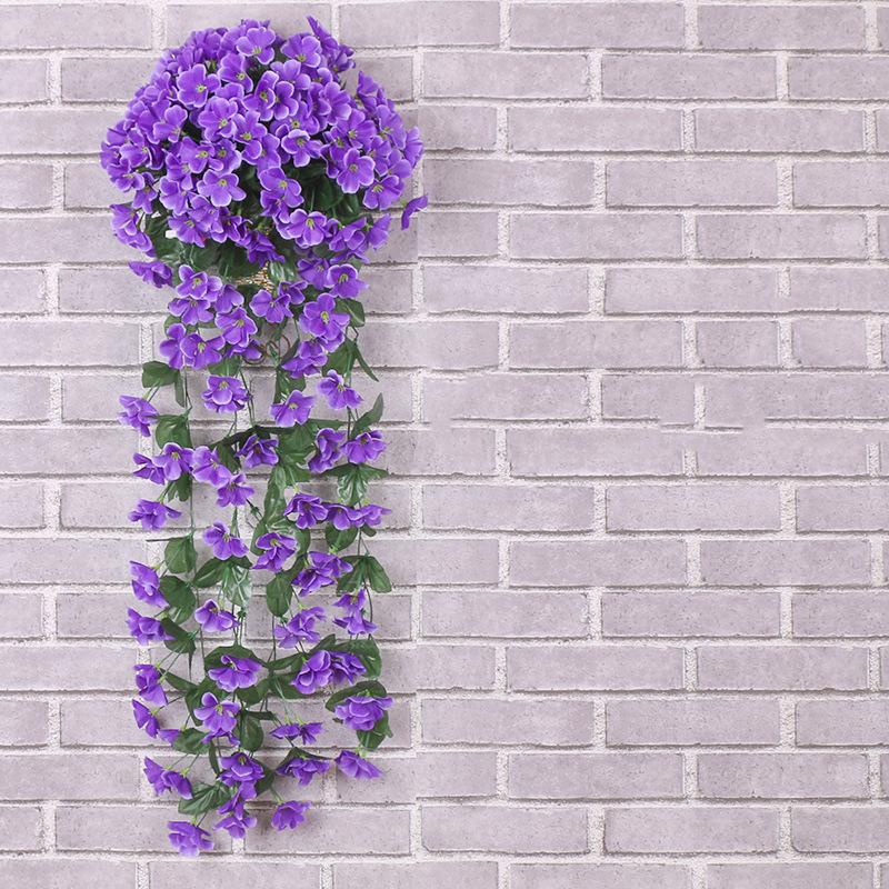 Фиолетовый искусственный лист, гирлянда, лоза, искусственный цветок, настенный подвесной цветок орхидеи, Свадебная вечеринка, домашний декор