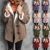 Women's Plus Velvet Fur Collar Pocket Coat - New Style