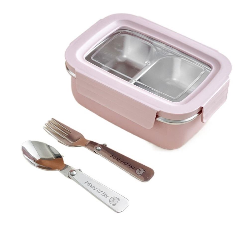 304 Stainless Steel Divided Lunch Box Large Capacity Sealed Portable Food Container Leak-proof Heat Insulation