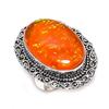 Orange Triplet Opal Gemstone 925 Sterling Silver Jewelry Ring Size 10