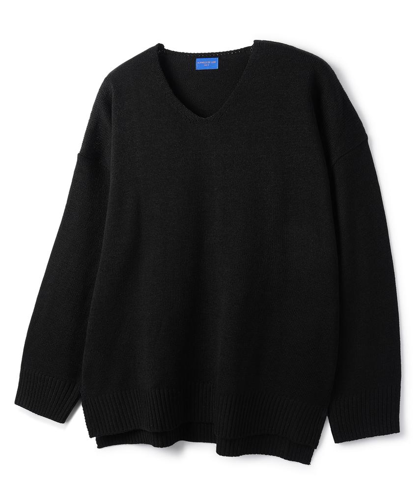 ALVINCLO [De Luxe] Side Slit Plain V-Neck Knit Dlx1504 (5 Colors)