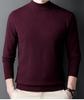 Men's 100% Cashmere Mid-Neck Black Sweater - Thickened Winter Base Layer