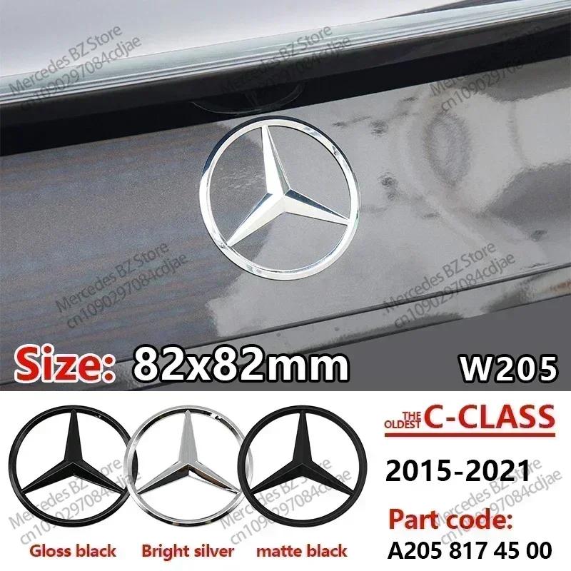 81mm ABS Car Rear Badge Sticker 3pins Snap Trunk Emblem Decal For Mercedes Benz C-class C450 C43 AMG W205 2016-2021 A2058174500