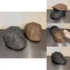 Ретро кожаный берет для женщин с козырьком и коротким полем для осени и зимы