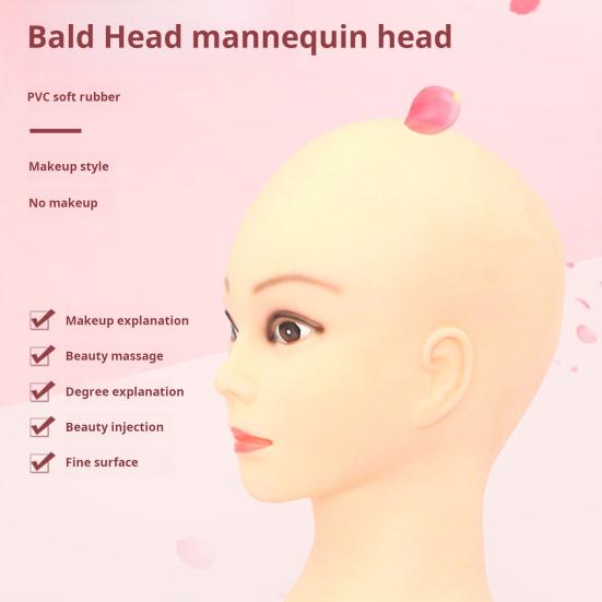Профессиональная женская голова манекена для практики макияжа Лысая голова манекена с хорошим эффектом отображения для обучения макияжу Наращивание ресниц