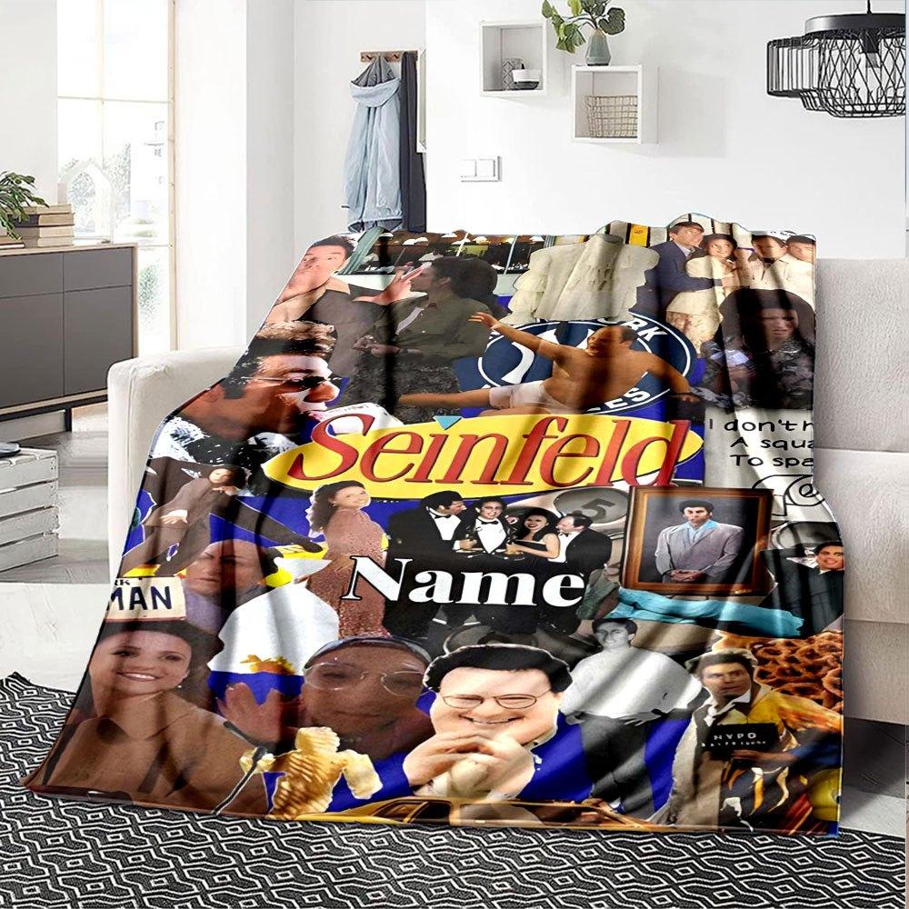 Seinfeld Characters Collage Cozy Customizable Blanket Customize Your Name Warmthful Decor Great For Sofa Couch Office Bed Picnics For All Occasions