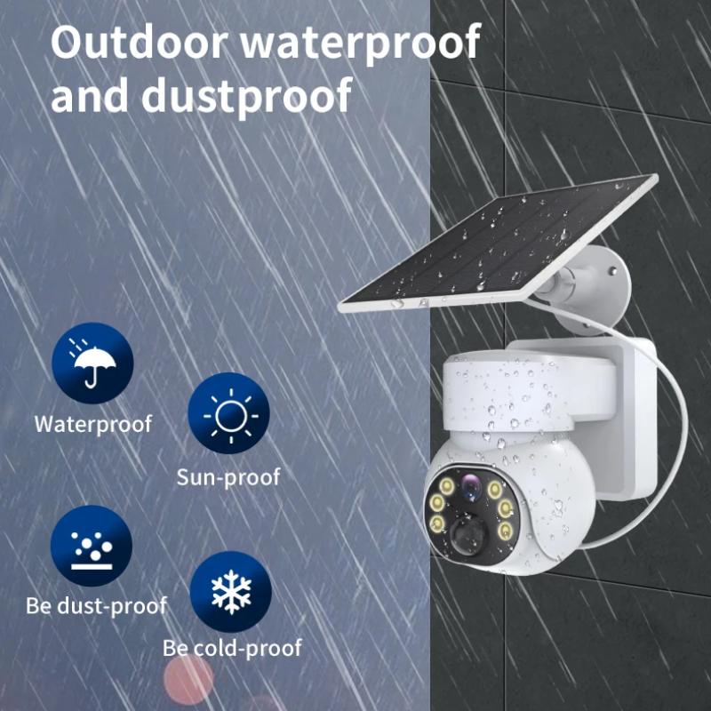 Full Color Solar Wire-Free Surveillance PTZ IP Dome Camera AI Humanoid Home Security Intercom CCTV Security Monitor