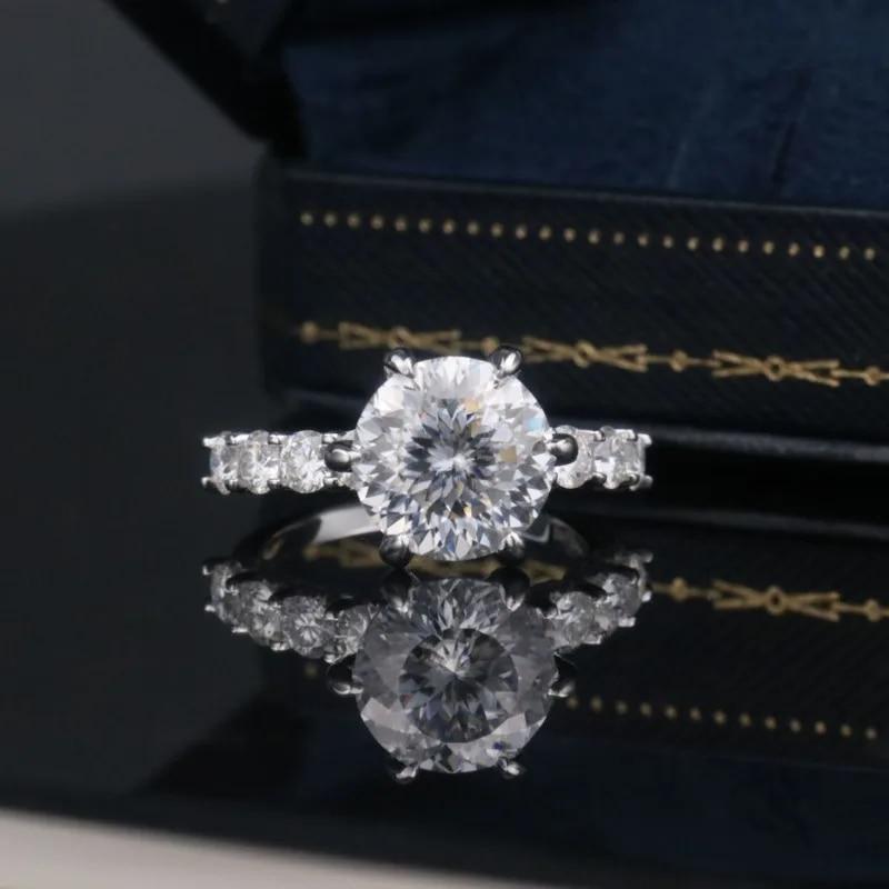 Bague Ringen 2026 Новый 925 Серебро 5 Карат Огненный Разрез Аврора Шесть Лапок Кольцо Женское Богатая Женщина Старшее Кольцо