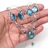 Swiss Blue Quartz Gemstone Jewelry Necklace & Earrings 18-20''