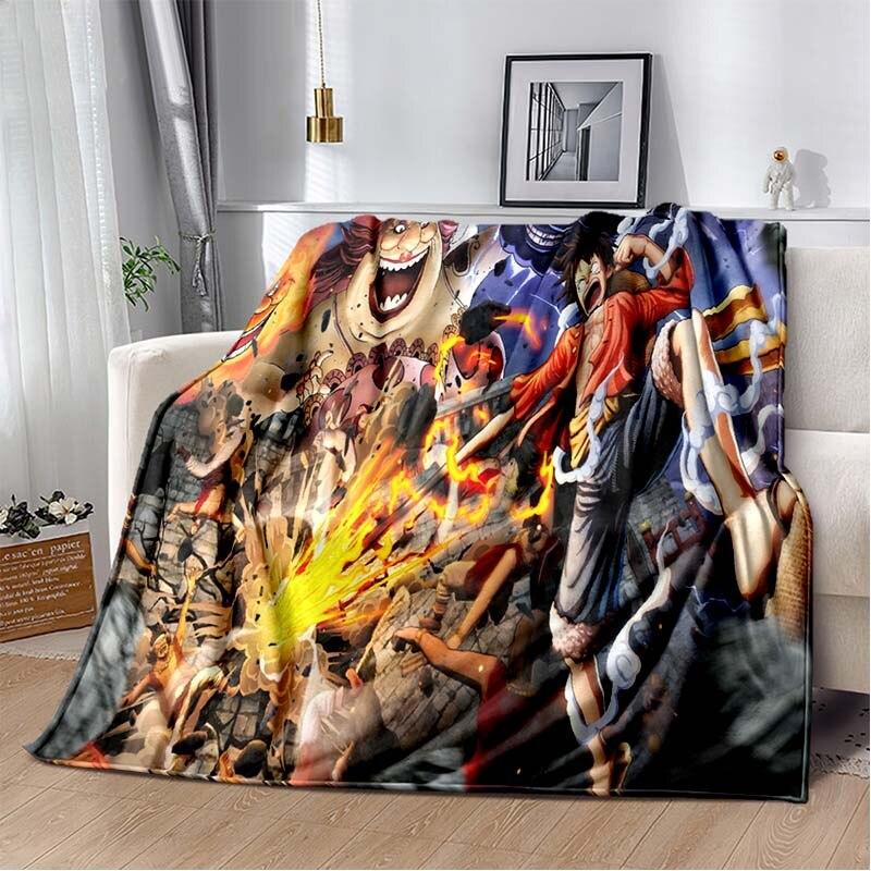 Anime One Piece 3D Printed Art Fleece Blanket for Beds Hiking Picnic Thick Quilt Fashionable Bedspread Fleece Throw Blanket