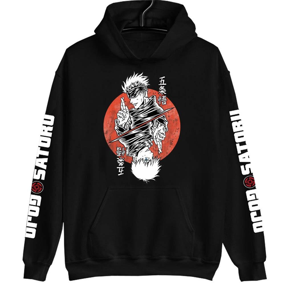Аниме Jujutsu Kaisen Принт Графические Худи Винтажный Оверсайз Толстовка с Капюшоном Длинные Рукава Худи Мужская Женская Одежда