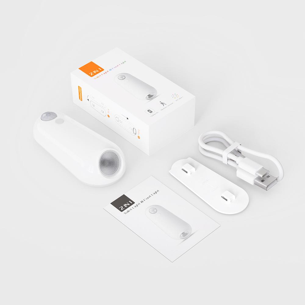 Светодиодный ночник для туалета с USB-перезаряжаемым датчиком движения - 8-цветный настенный светильник для декора ванной комнаты, простая установка и смена цветов