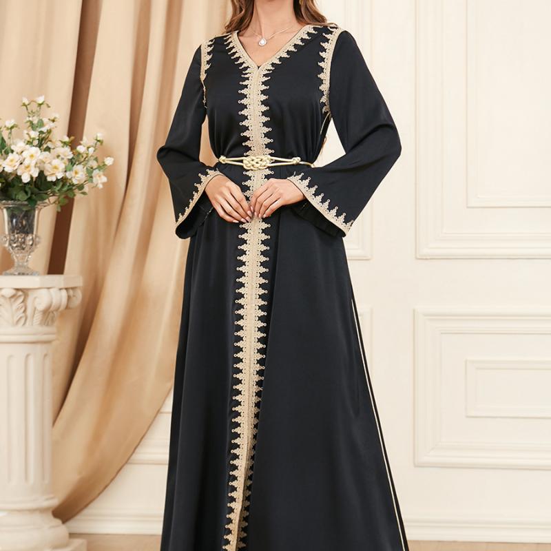 Ближневосточное арабское мусульманское женское весенне-осеннее комбинированное женское платье Абая